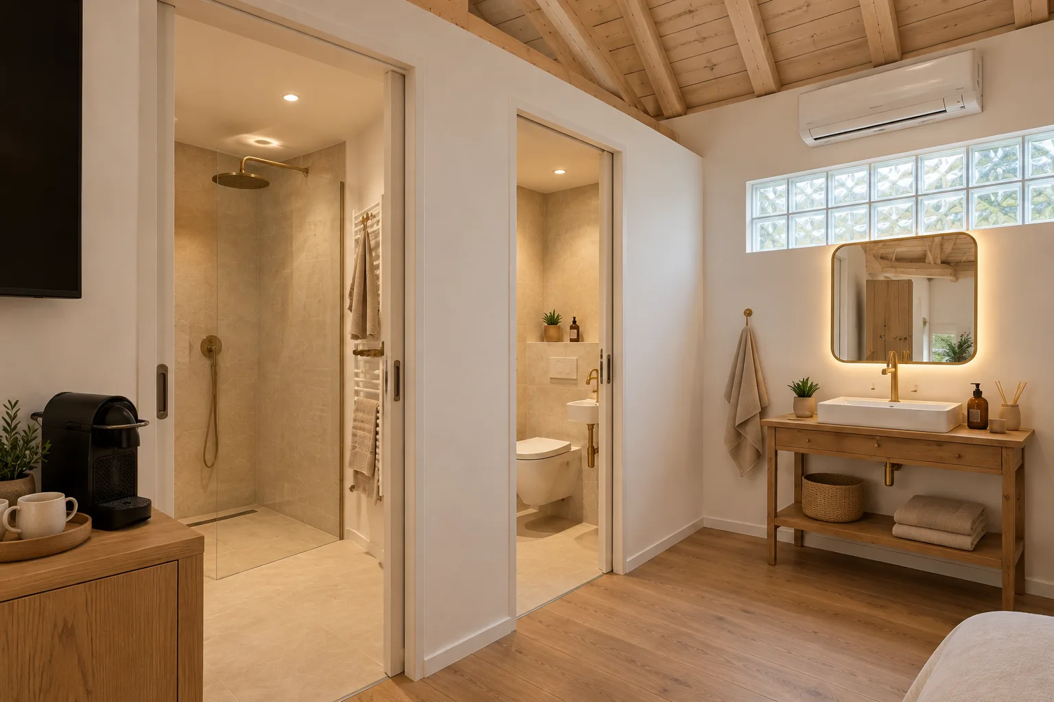 V15 Drie sanitaire plekken, badkamer